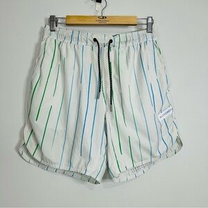 Legends Gray Striped Athletic Luka Lined Shorts Medium